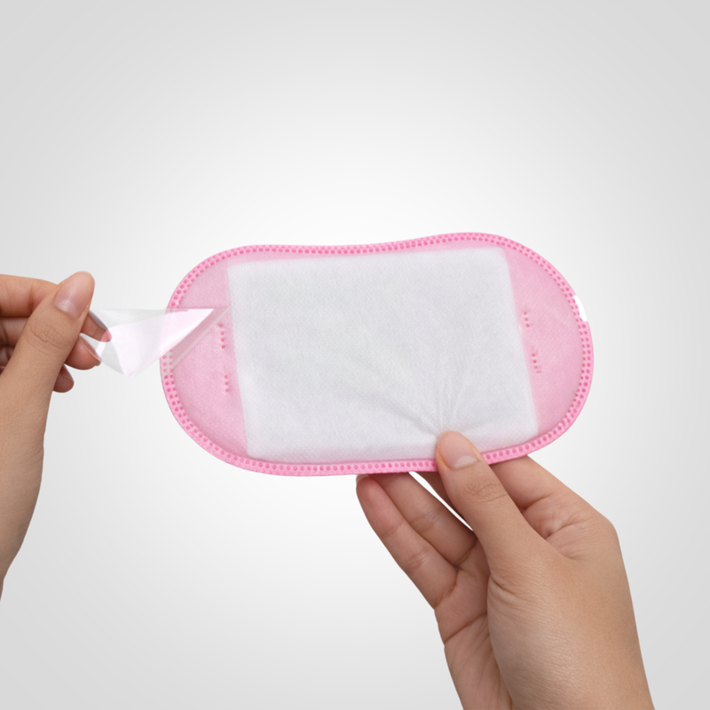 Peel off the plastic to expose the adhesive side.